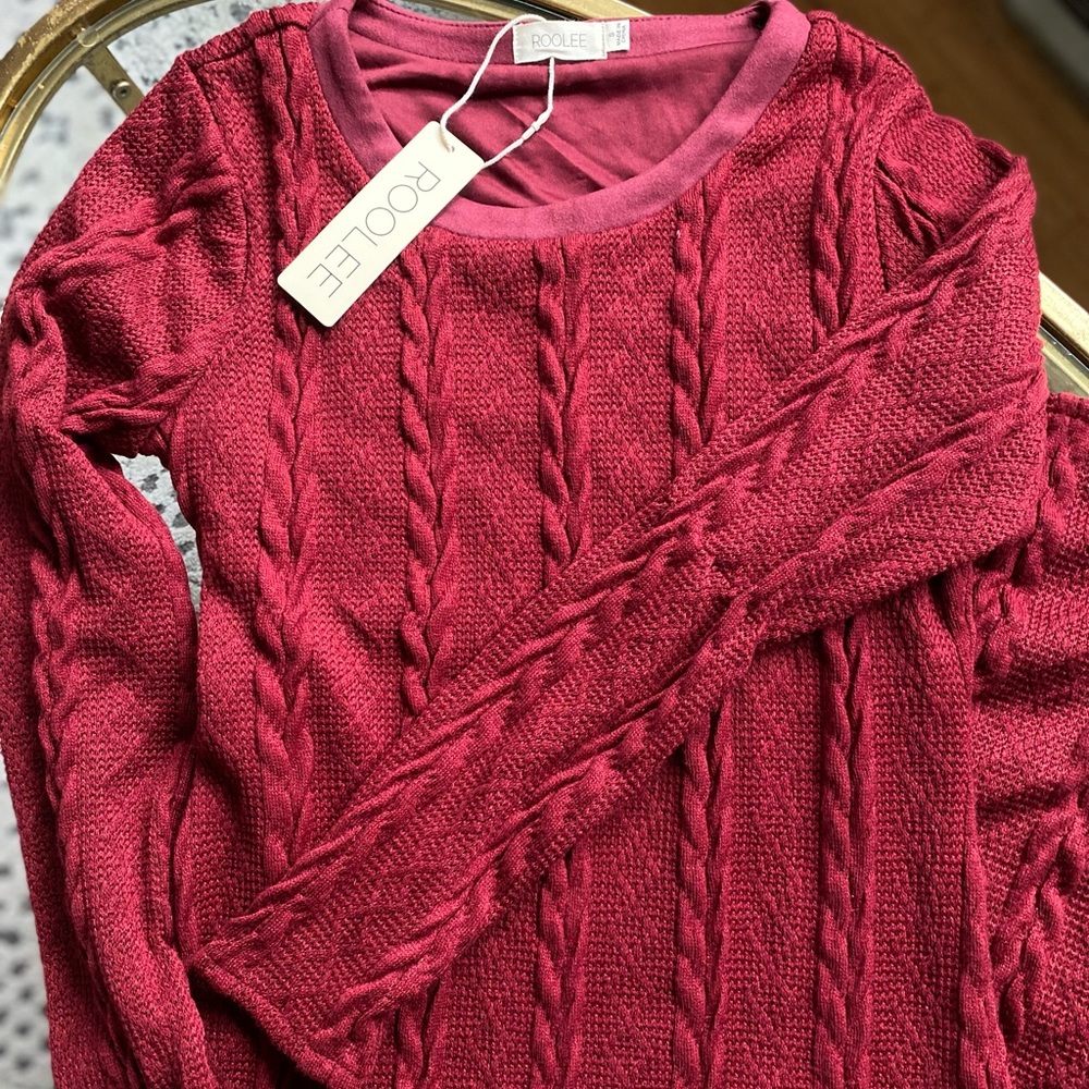 Long Bodycon Roolee Red Sweater Dress - New with tags